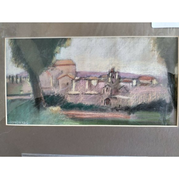 Lillian Delevoryas~"Study from Corot" Signed 10.75x 15.5" Oil Pastel Painting